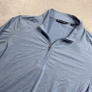 Travis Mathew Shirt Men's XL Havasu 2.0 Blue Quarter‎ Zip Long Sleeve Pullover